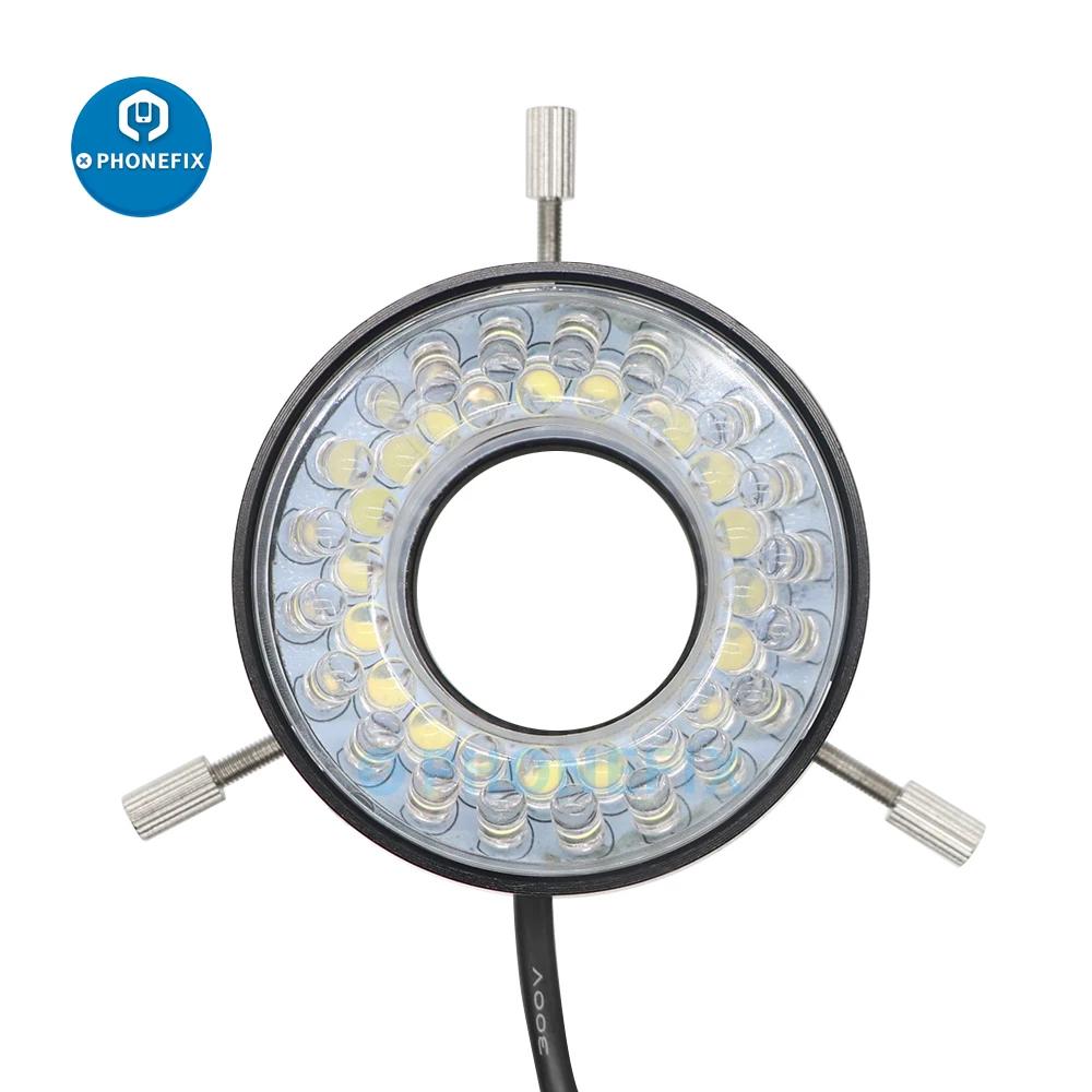 Microscope 40 LED Ring Light Illuminator Lamp 0-100% Adjustable LED Circle For Industrial Video Microscope Camera Light Source
