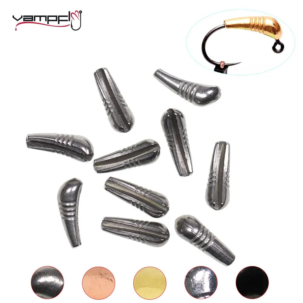 Vampfly 12 pz Ninfa Ponderata Corpo Jig Gancio Indietro Perline Affondamento Veloce Fly Legatura Materiale Pesca Sul Ghiaccio Richiamo Accessori XS ~ L