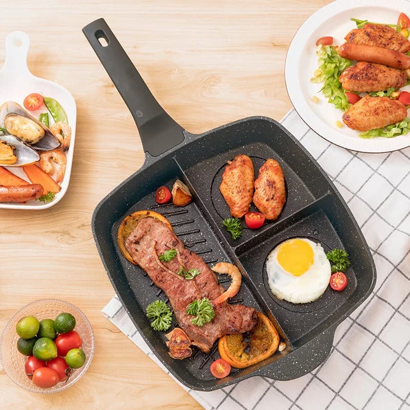 3-in-1 non-stick pan crack maker cooking pan wok pan korean cookware breakfast egg pan kitchen utensils