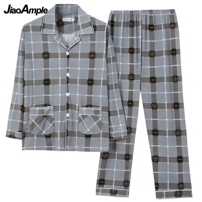 Pigiama da uomo 2025 Autunno Nuovo Cotone Degli Indumenti Da Notte Maschile Del Fumetto Pantaloni a maniche lunghe Cardigan Casual Indumenti Da Letto Pigiama A Due Pezzi