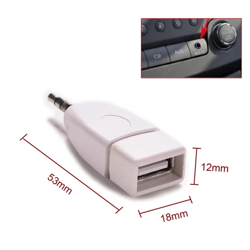 Convertitore Audio 3.5mm maschio AUX Audio Jack Jack a USB 2.0 adattatore convertitore femmina per Car Audio MP3