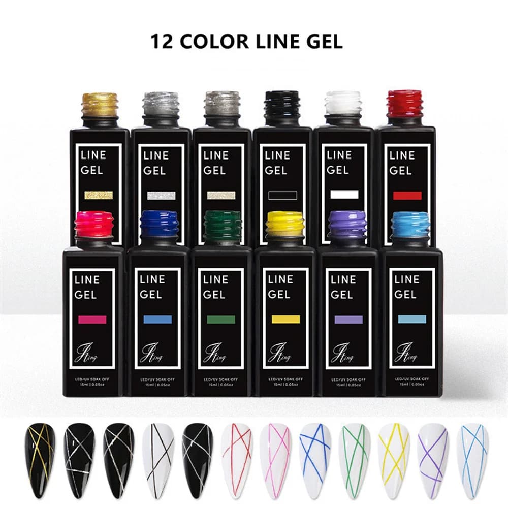 15 ml/PC 2021 Nail Art Linea Polish Gel Kit Per UV/LED Vernice Unghie Disegno Smalto Lacca Pittura FAI DA TE Vernice Liner Gel Strumento P @ 89