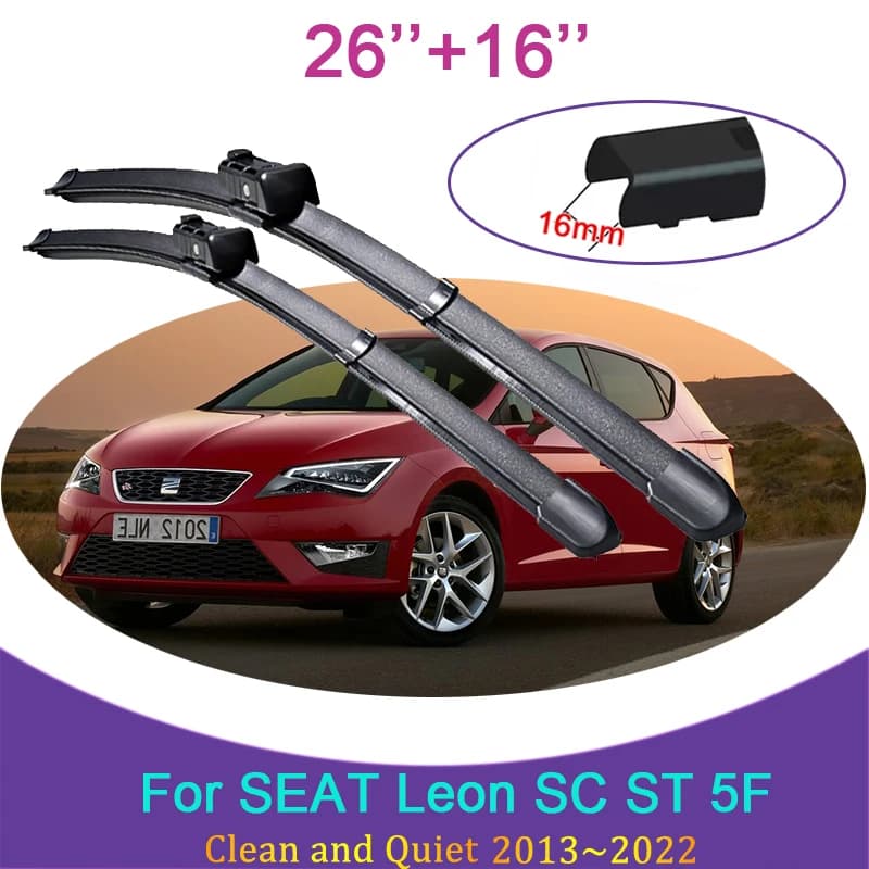 Per SEAT Leon SC ST 5F 2013 ~ 2021 2014 2015 Senza Telaio Tergicristallo In Gomma Neve Raschiare Parabrezza Anteriore Spazzole Accessori Auto adesivo
