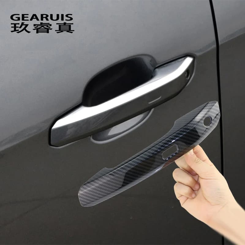 Car Styling maniglia della porta decorazione coperture del telaio per Audi A4 B9 A5 2017-2020 adesivi per pomello in fibra di carbonio Trim accessori Auto