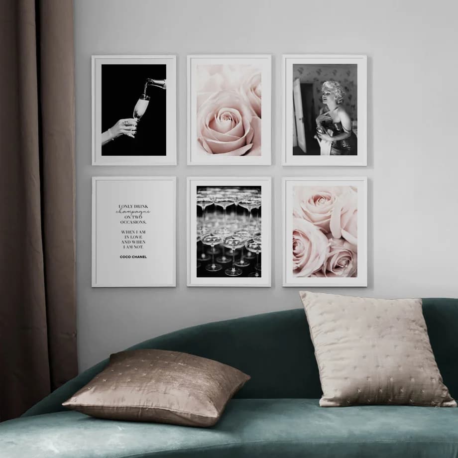 Fine Wine Rose Elegant Woman Wall Art Canvas Painting Nordic Poster And Prints Decor Pictures For Living Room