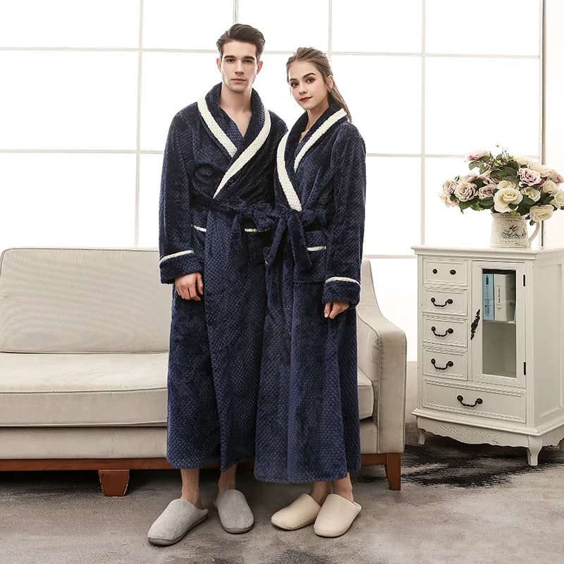 Men Women's Winter Extra Long Hot Flannel Luxury Bathrobe Soft Hot Vessel Hot Dresses Sexy Damigella Of Honor