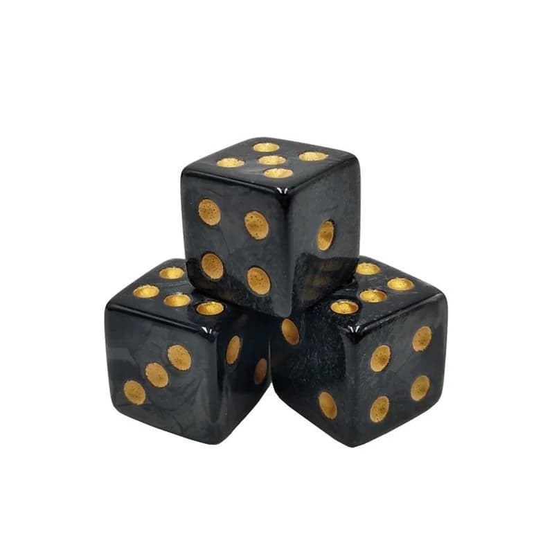 10 pz/pacco 16mm acrilico nero dadi quadrato angolo intrattenimento cubi del partito accessori di Mahjong dadi del gioco