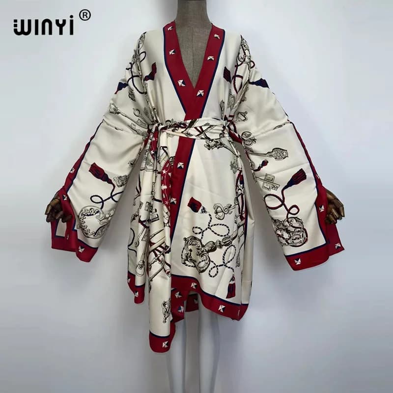 WINYI 2021 Africa caftano donna Cardigan stitch robe Cocktail sexcy Boho Maxi vacanza africana manica a pipistrello kimono caftano