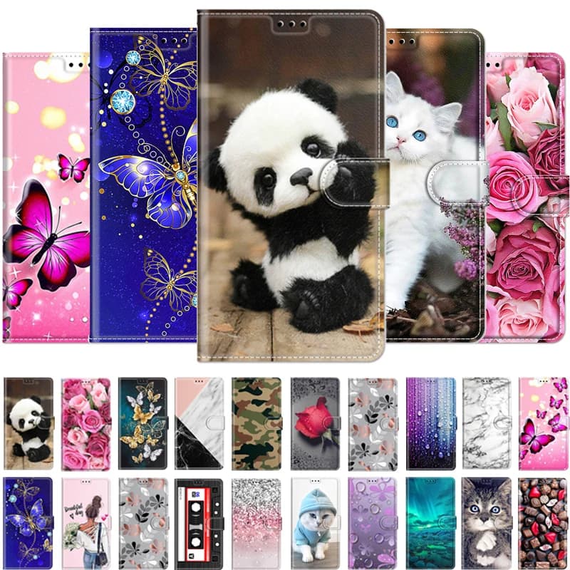 Per Redmi 9A custodia in pelle verniciata per telefono Flip per Xiaomi Redmi 9A M2006C3LG M2006C3LI porta carte di credito porta carte di credito