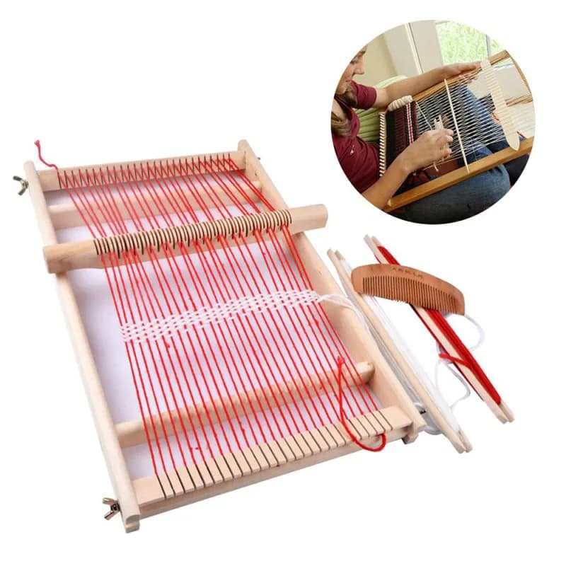 Weaving Loom Kit Girls Hand Woven DIY Suit Wooden Multifunctional Loom Handmade Woven Self Home Wall Decorations Children Gift