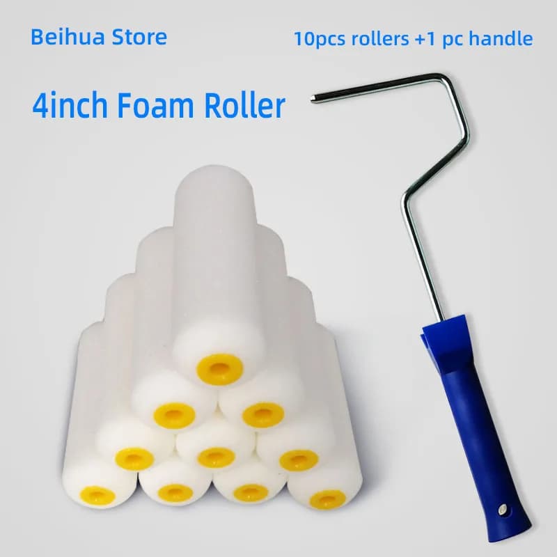11 pcs/set 4 inch foam roller brush kit paint rollers for wall decoration paint tools interior decorative brushes