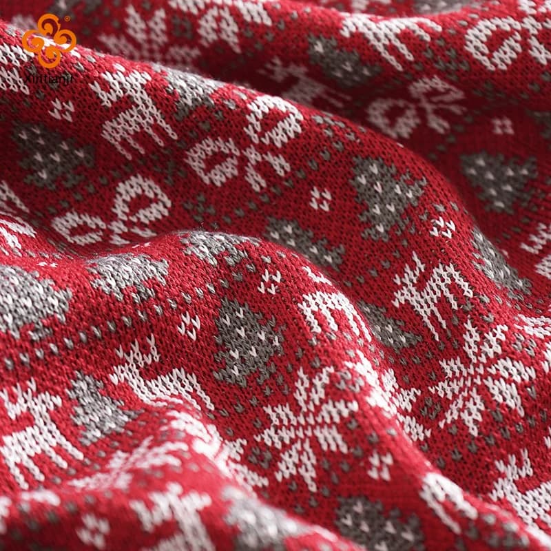 Tessuto jacquard lavorato a maglia con ago spesso natalizio da mezzo metro per cucire maglione e ornamenti per bambole fai da te Decorazioni tessili per la casa per feste