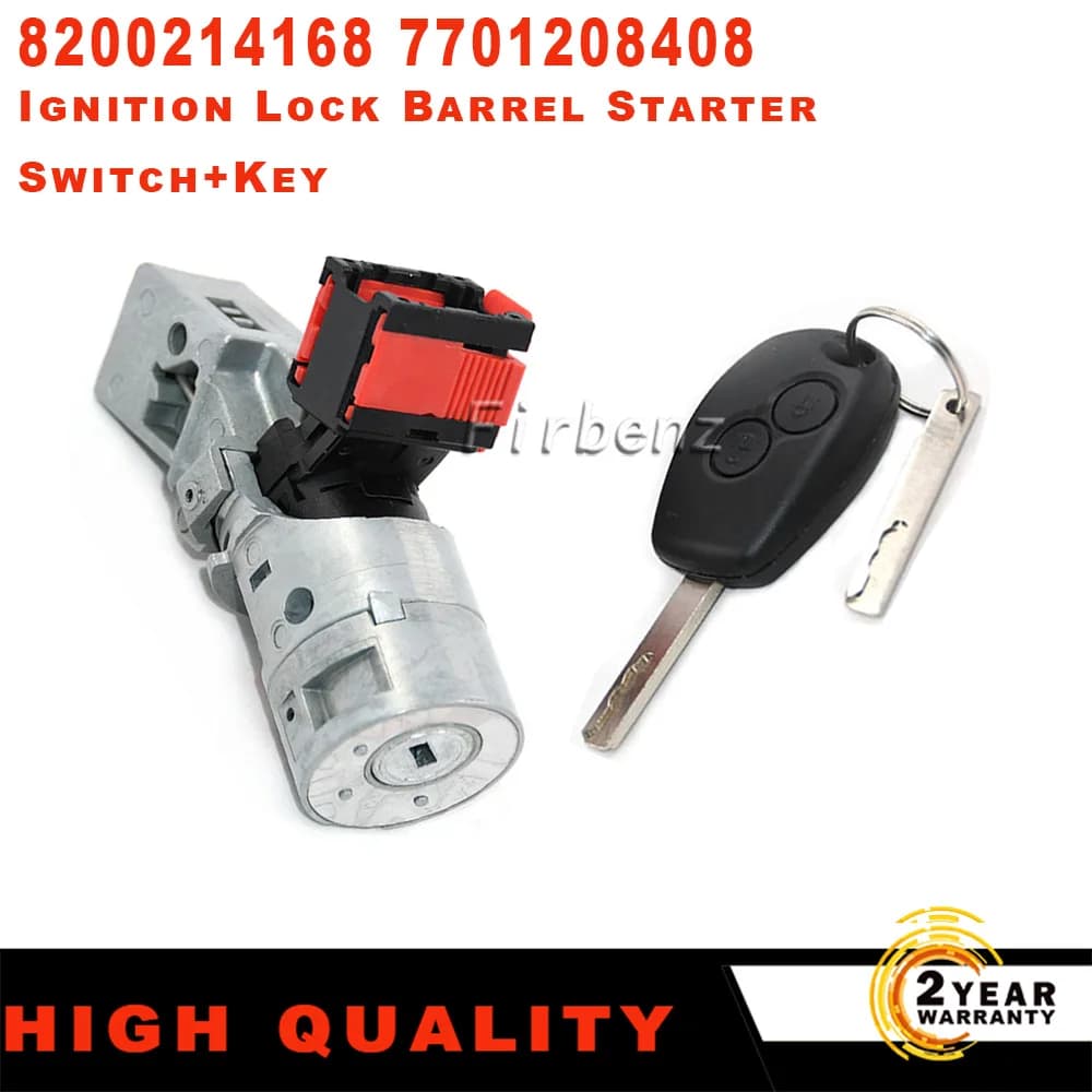 1 Set Nuovo Blocco di Accensione Barile Interruttore di Avviamento + Chiave 7701208408 8200214168 per Renault Vauxhall Fiat 2005-2012 Accessori Auto