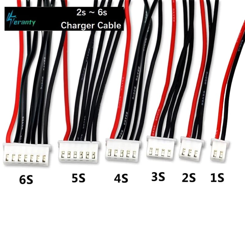 5 pz/borsa Lipo cablaggio batteria RC Lipo caricabatterie bilanciamento batteria 1s 2s 3s 4s 5s 6s 22AWG cavo per IMAX B3 B6 B6AC 10CM 100MM