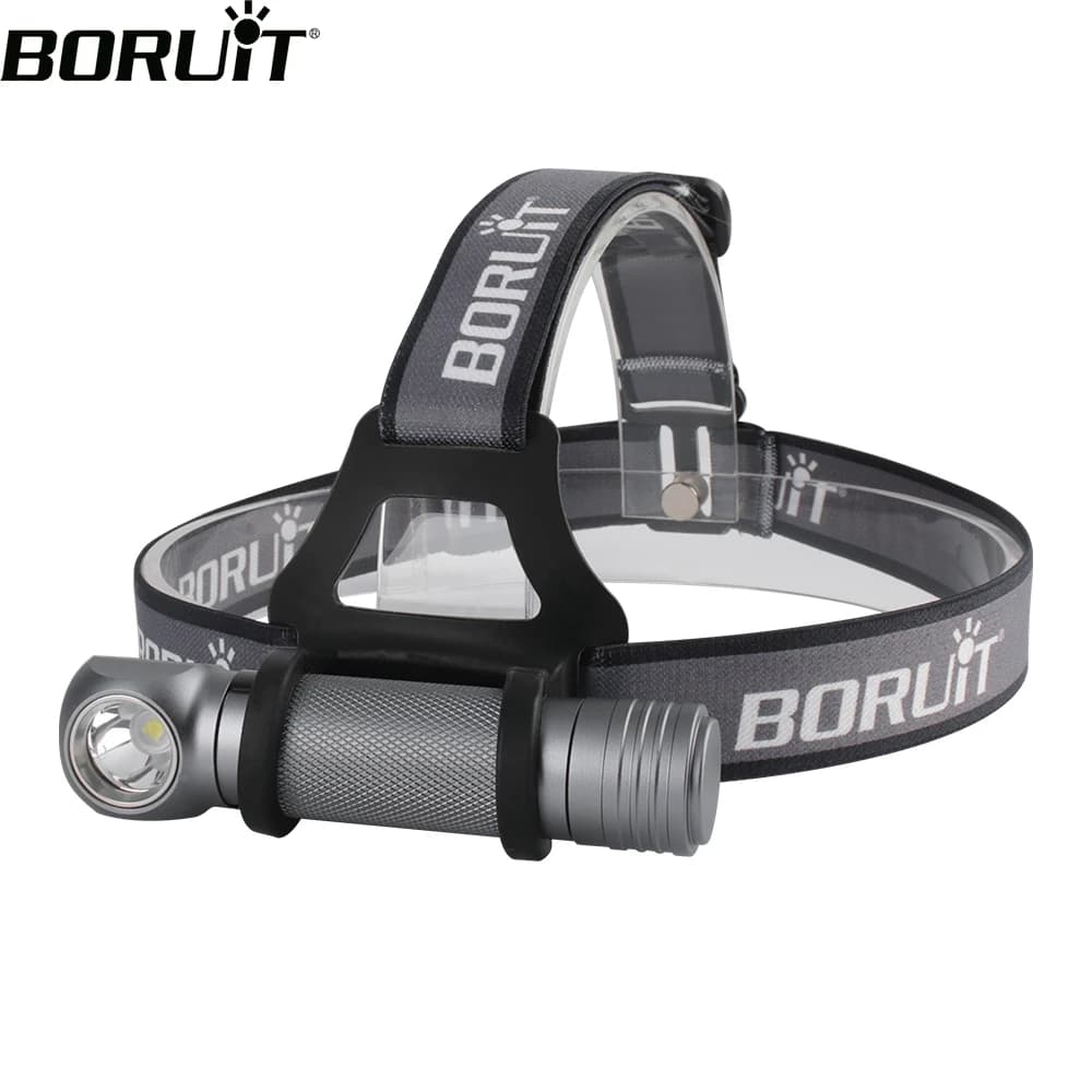 BORUiT LED 1000LM Lampada frontale Torcia impermeabile a 3 modalità Uso 18650 Batteria Torcia frontale Caccia da campeggio Potente faro