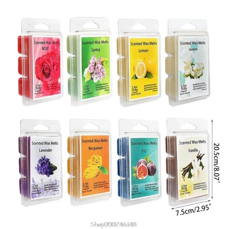 Scented Wax Melts -Set of 8 Assorted Wax Warmer Cubes/Tarts Jasmine Rose Bergamot Fig Vanilla Lemon Spring Lavender S29 20