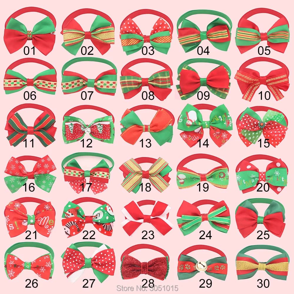 New Merry Christmas Pet papillon capodanno Home decalcomanie Decor dog bows pet christmas Grooming accessori collana cucciolo gatto