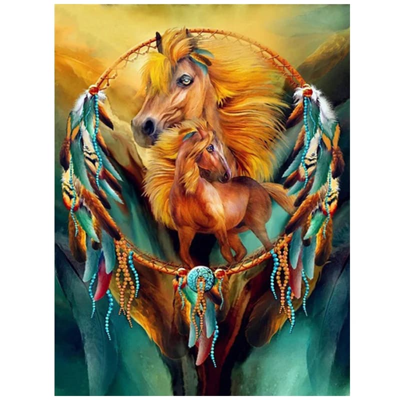 5D Diy Diamond Painting Dream Catcher Horse 5D Square Round Diamond Embroidery Sales Full Drill Mosaic Wedding DecorationZP-3059