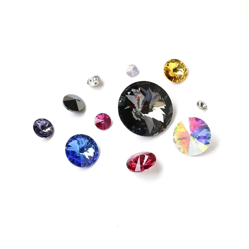 Strass di cristallo con Strass Rivoli pietre Strass di vetro K9 per abbigliamento decorazioni per Nail Art Gule su indumento Applique di cristallo