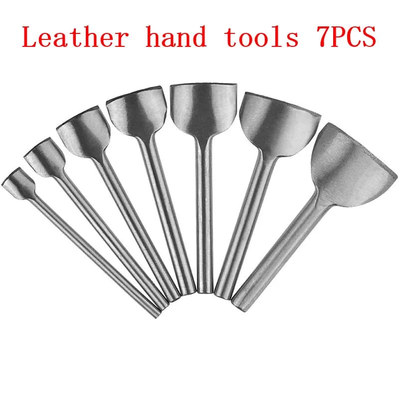Kit di attrezzi in pelle Punch a forma di arco, strumenti artigianali in pelle per la fabbricazione di cinturini, portafogli e borse con 7 dimensioni (10mm-40mm)