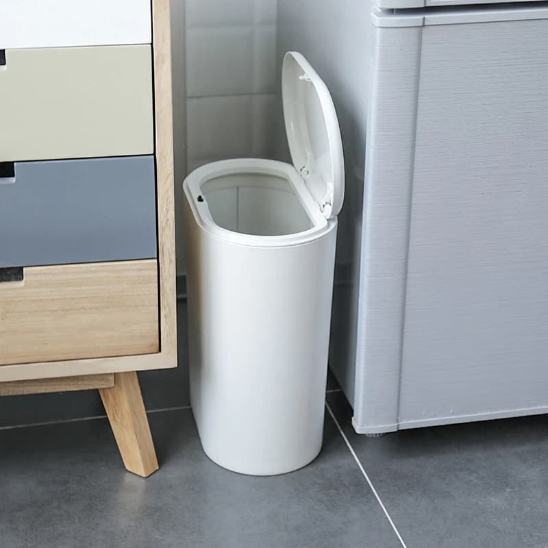 Bidone della spazzatura ovale in plastica Tipo di pressatura Bidone della spazzatura Bidone della spazzatura Cestino della spazzatura Cucina Bagno Bidone della spazzatura