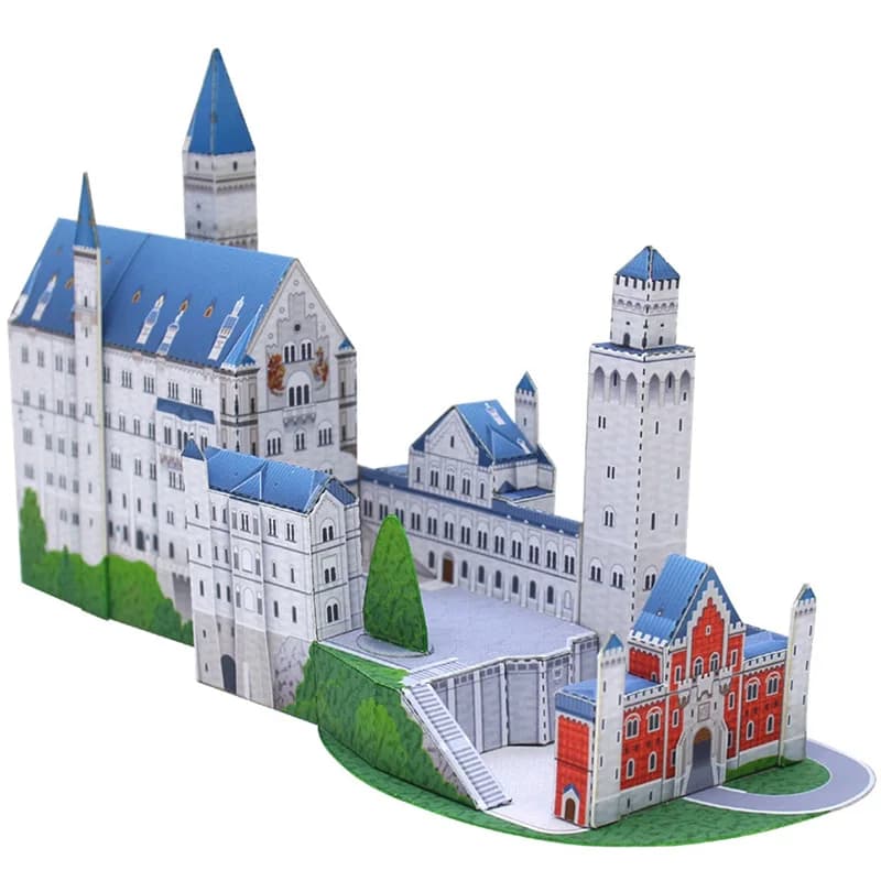 Germany Neuschwanstein Castle Mini 3D Paper Model House Papercraft DIY Origami Building Kids Adult Handmade Craft Toys QD-207