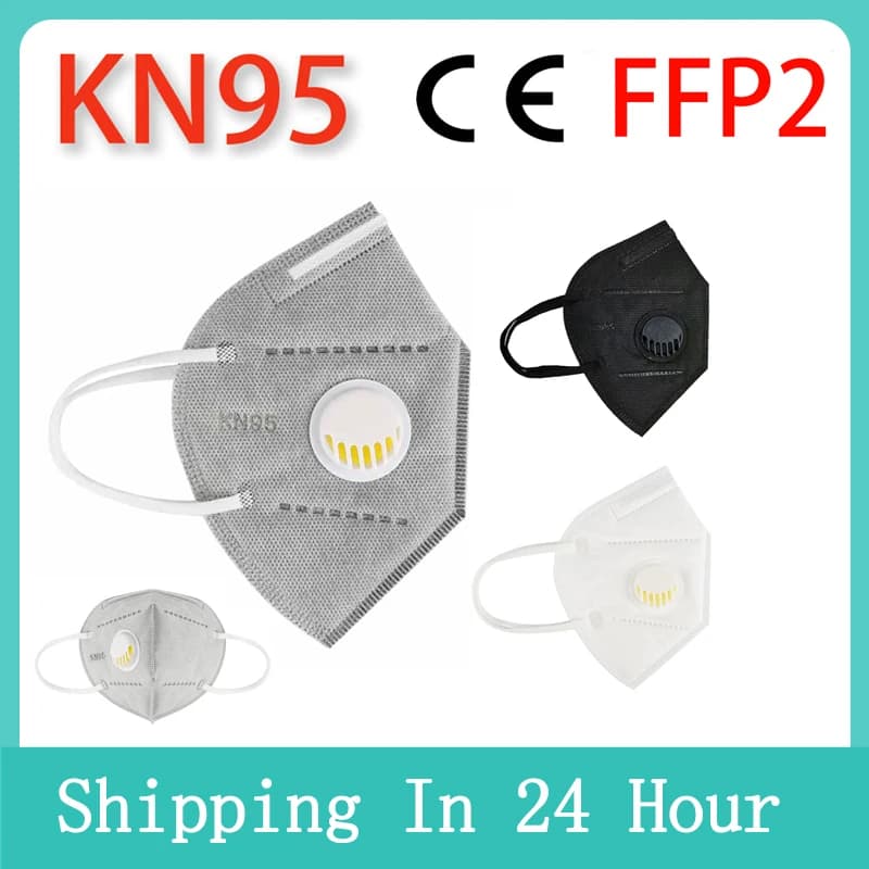 Reusable Face Mask KN95 Breather 5 Layer Protection FFP2 Dust Cover with PM044 breathing valve