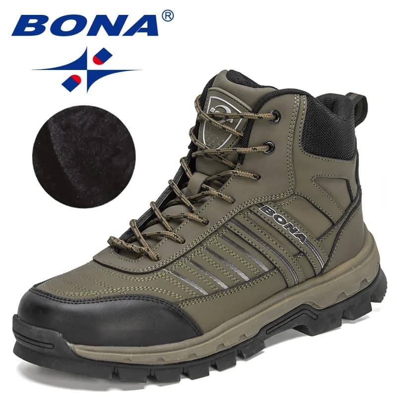 BONA 2022 New Designer Fashion Men's Boots Winter Trekking Hiking boots in the mountains Man Skirt Skirt Skirts Plush Hot snow boots
