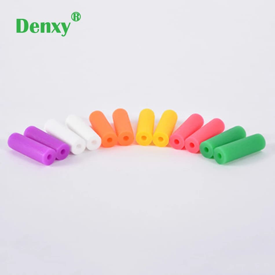 Denxy 4Pcs/2box dental teeth chewing teeth liner checlamp tray tray massage seats orthodontic Silicone Stick perfect smile