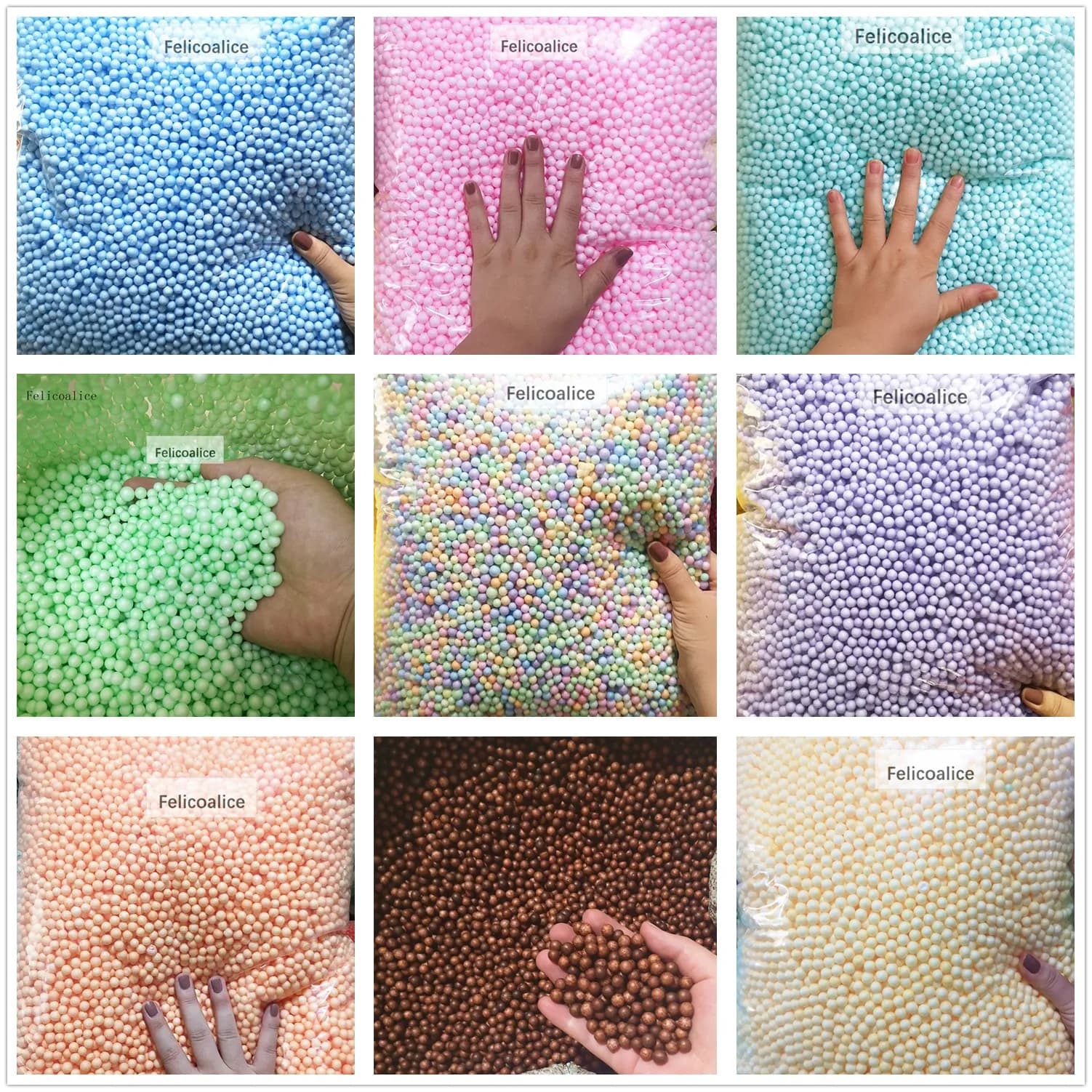 1700 pz 7-9mm No Sanguishing Foam Beads Pastel Slime Mini Polystyrene Balls for Wedding/Party Decoration FAI DA TE Accessories