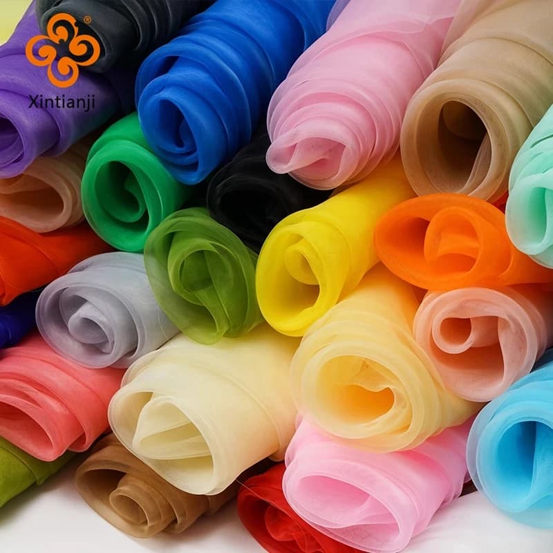 0.45/1/3/5m Sheer Wedding Decoration Organza Fabric For Party Birthday Decor For Romantic Wedding Fabric By Half Yards TJ0031