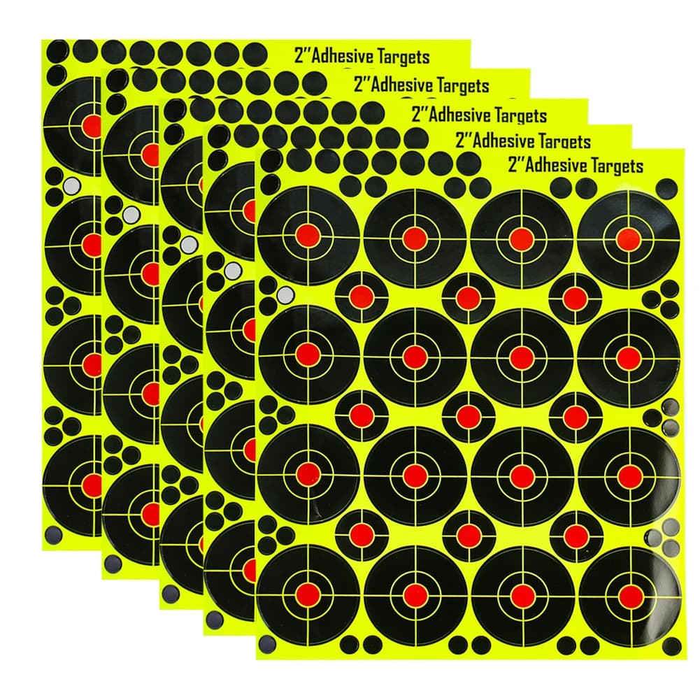 80 pz/5 fogli bersagli carta splatter adesivo bersaglio fluorescente per fucile pistola caccia tiro con l'arco freccia allenamento tiro accessori