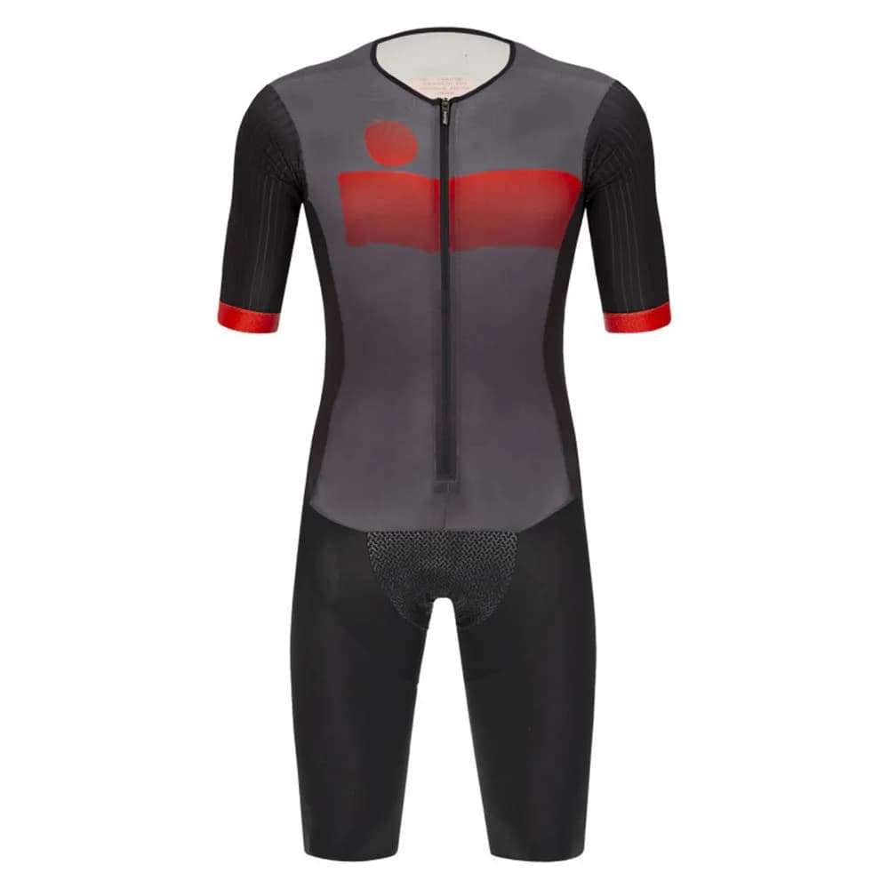 Cycling T-shirts with Triathlon print complete short sleeves Anti-UV professional new shorts with cycling clothing straps with Silicone bearing