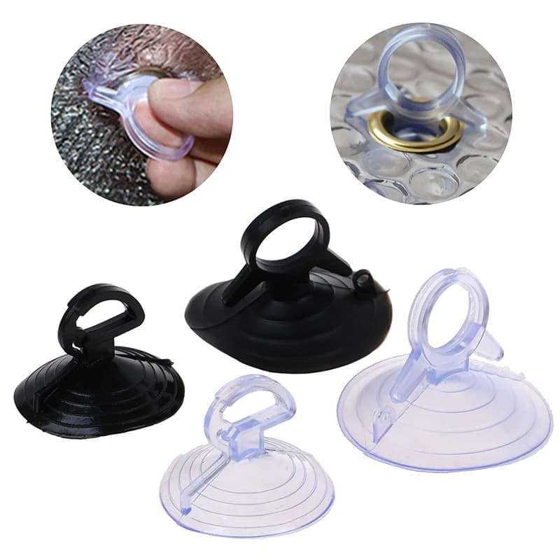 10Pcs 35/45mm Black/Clear Rubber Suction Cup Suckers Hook Car Sunshade Suction Cup Car Accessories