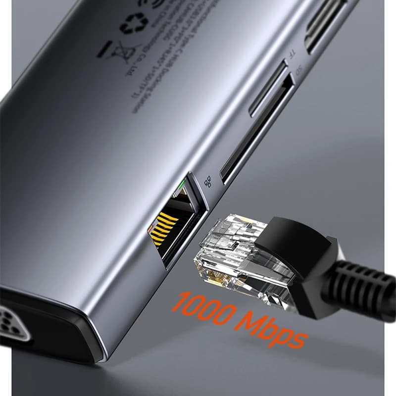 Docking station USB HUB Docking station multifunzione Nove in uno di tipo C Espansione dell'interfaccia per notebook in lega di alluminio