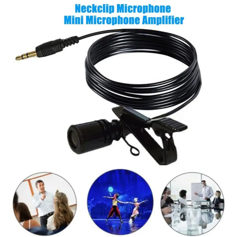 Microphone Lavalier with 3 5mm Portable Clip Rise Jack Mini Condenser Microphone with Wired Microphone for iPhone Smartphone