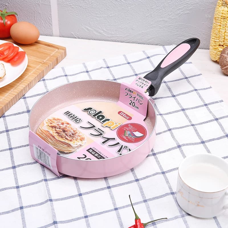 18-20cm Color Pink Frittata Pan for Eggs Dry PanCake Maker Frying Creative Non-stick Tiles Without Oil-Fumo Breakfast Grid Cooking Bowl