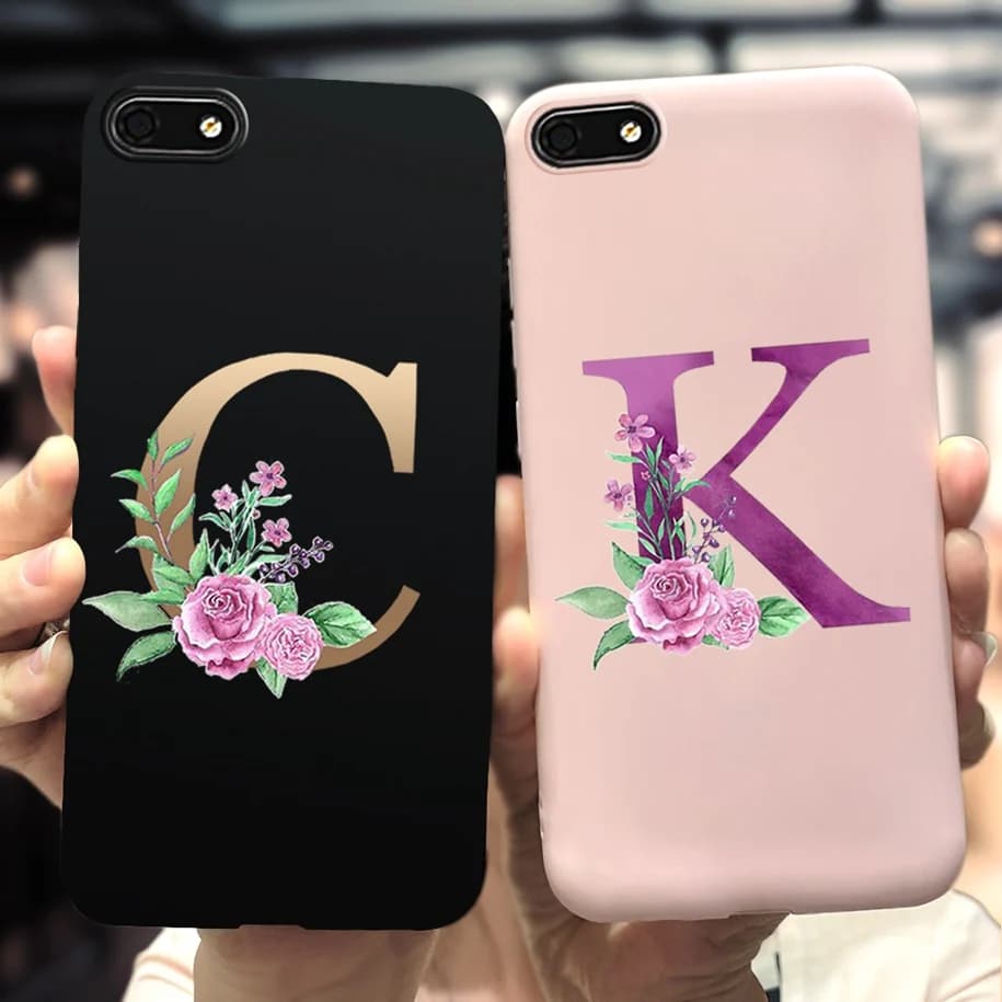 Alphabet Letter Flower Silicone Case For iPhone SE 2020 5 5s 6 6s 7 8 Pus Case Soft Touch Black Pink Matte Tpu Phone Cover Shell