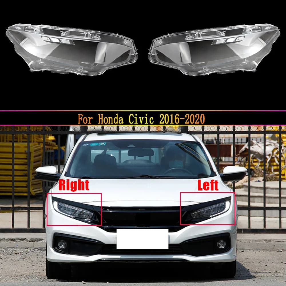 Headlight Lens For Honda Civic 2016 2017 2018 2019 2020 Headlamp Cover Replacement Front Car Light Auto Shell