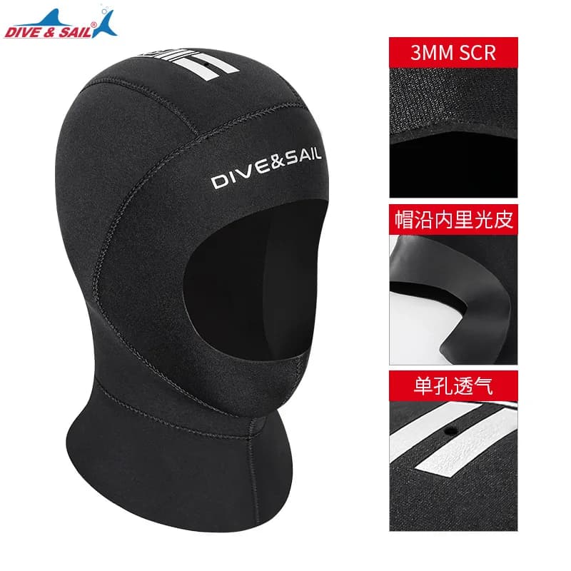 Casco da sub professionale da 3MM copricapo da nuoto caldo da Surf con cuffia da nuoto invernale per lo Snorkeling freddo di scarico della spalla