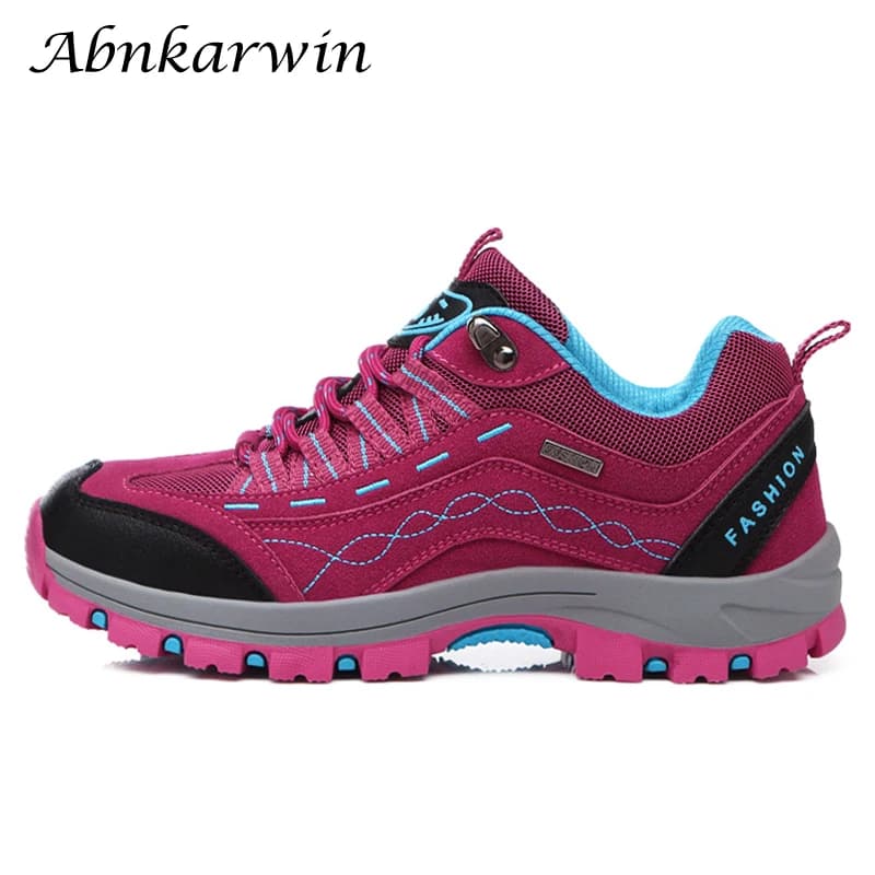 Autunno Primavera Donna Outdoor Pelle Trekking Scarpe da trekking Donna Sneakers da montagna Escursione Tracking Trekking Camping Trecking