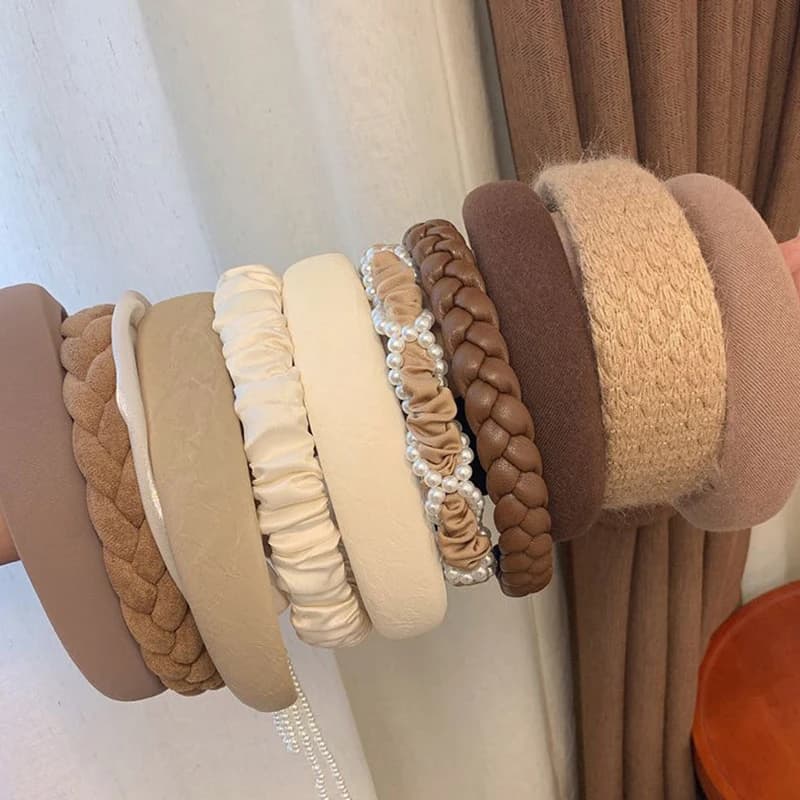 Fasce per capelli larghe per donna copricapo panno tinta unita fascia per capelli lunetta per ragazze fascia per capelli accessori per capelli moda femminile