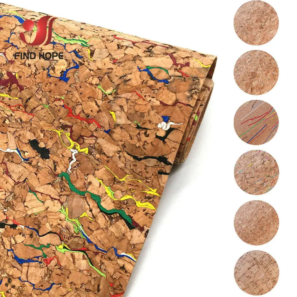 20 * 30 cm Tessuto in ecopelle di legno di sughero naturale stampato colorato per fiocco fatto a mano Borsa artigianale Scarpe Copriletto Materiale fai da te