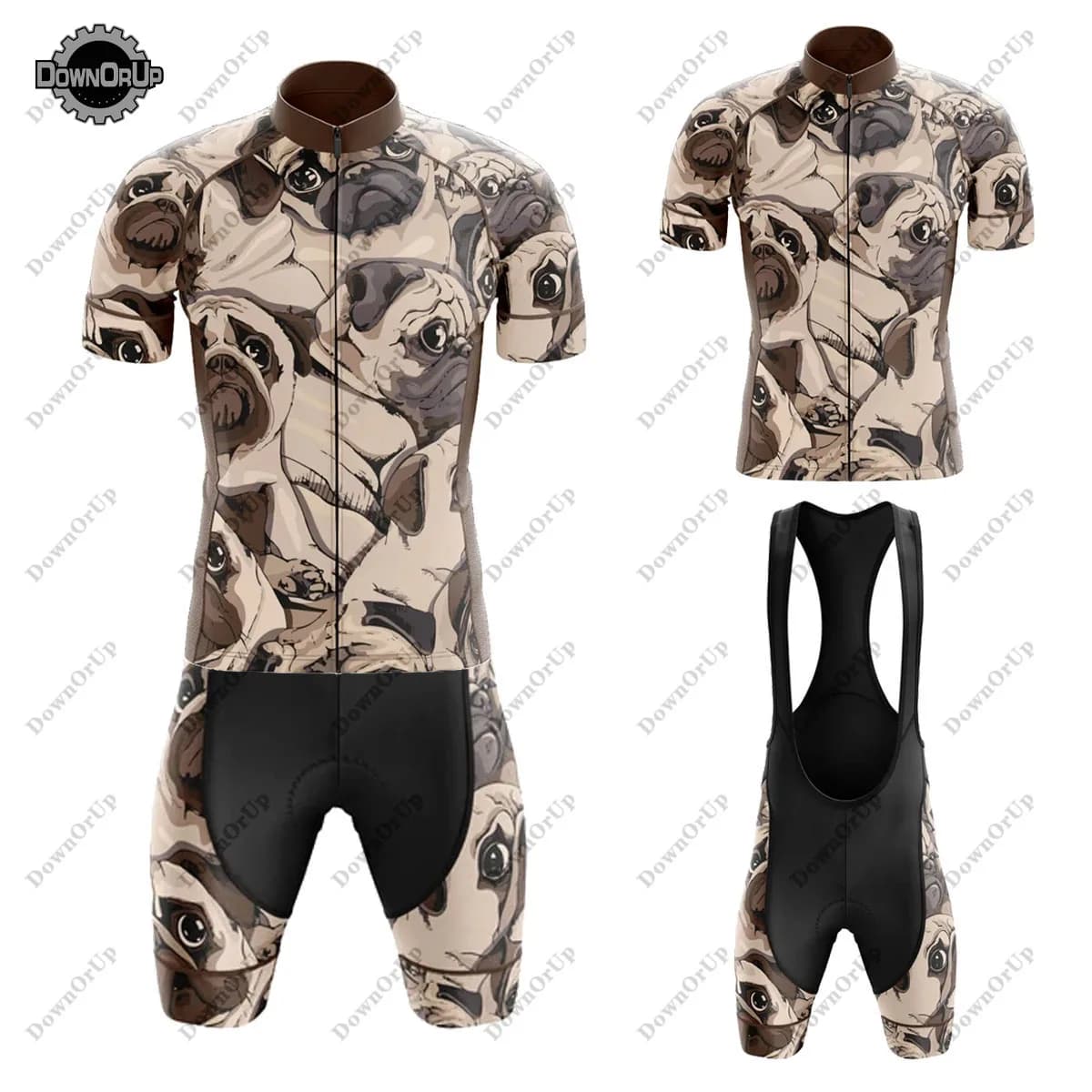 Maglia da ciclismo Set da uomo manica corta abbigliamento da ciclismo tuta pantaloncini con bretelle MTB imbottitura in gel traspirante Maillot Ciclismo Hombre