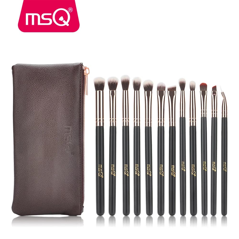 MSQ 12 pz ombretto pennelli trucco Set correttore ombretto miscelazione Eyeliner Dtail pincel maquiagem oro rosa pennello trucco
