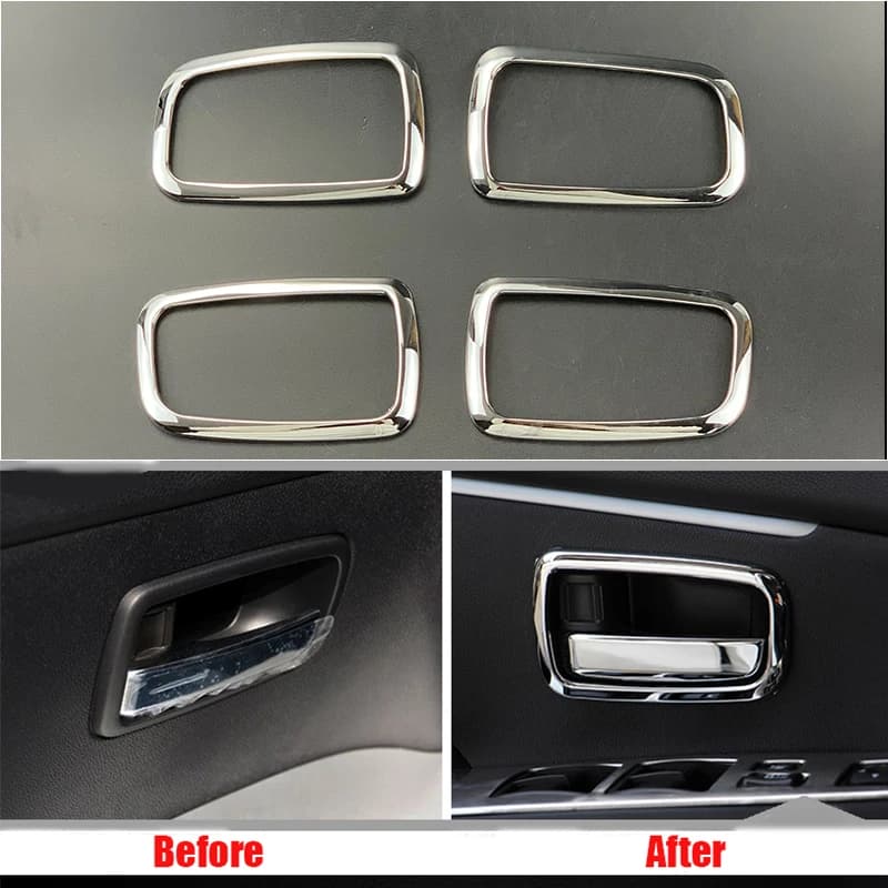 Per Mitsubishi ASX ABS Finiture cromate Maniglia interna ciotole decorazione anello Adesivo 4 pezzi / lotto Accessori auto