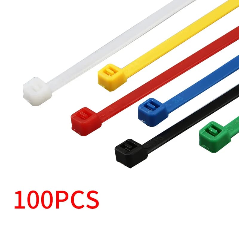 Fascette ferma-cavo autobloccanti serie 100PCS 3/4/5 fascette fermacavi in Nylon di plastica fissare l'organizzatore di cavi ad anello cintura di rilegatura a nove colori