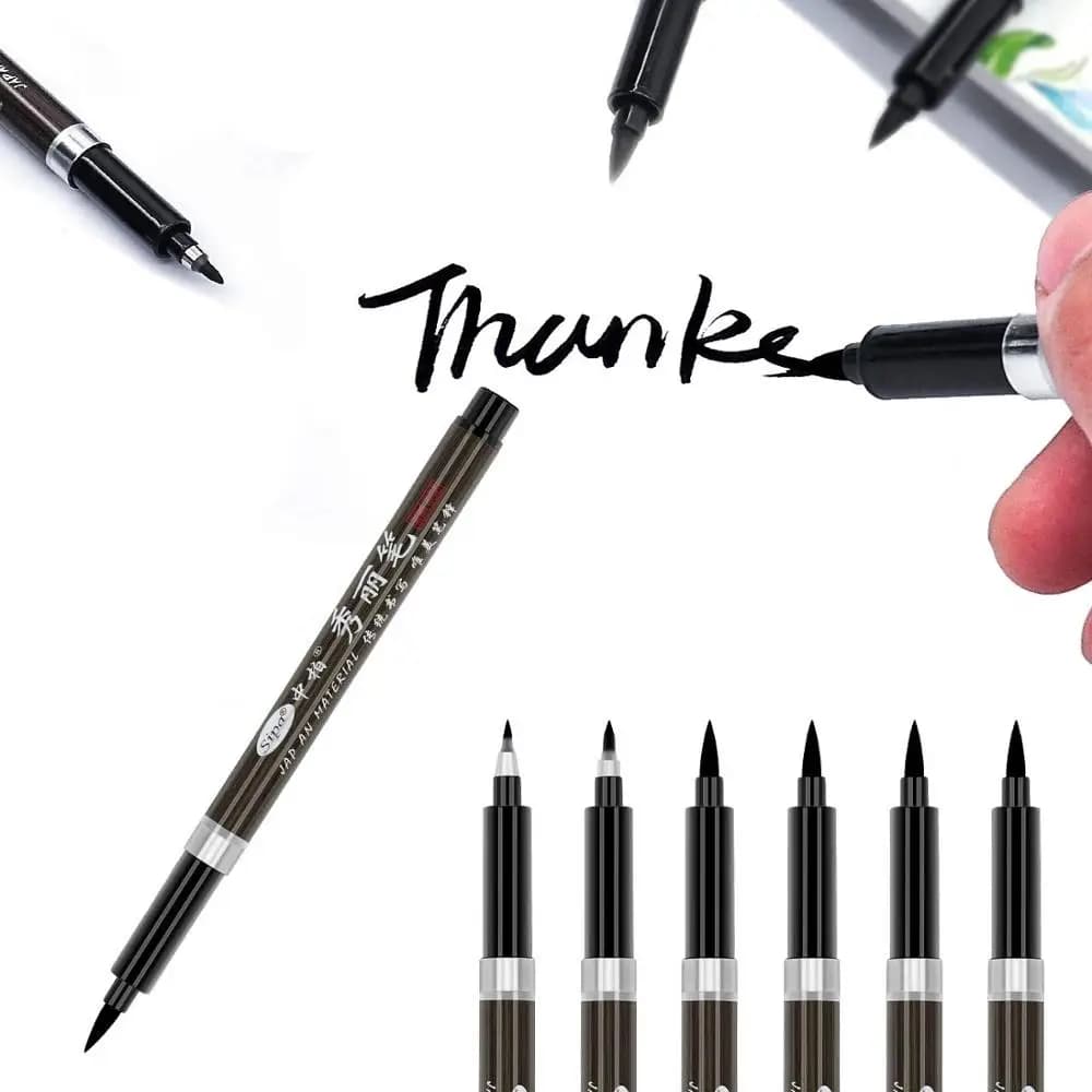3pcs Calligraphy pen set Fine Medium Brush for signature drawing hand writing letter art Chinese words Stationery school F867