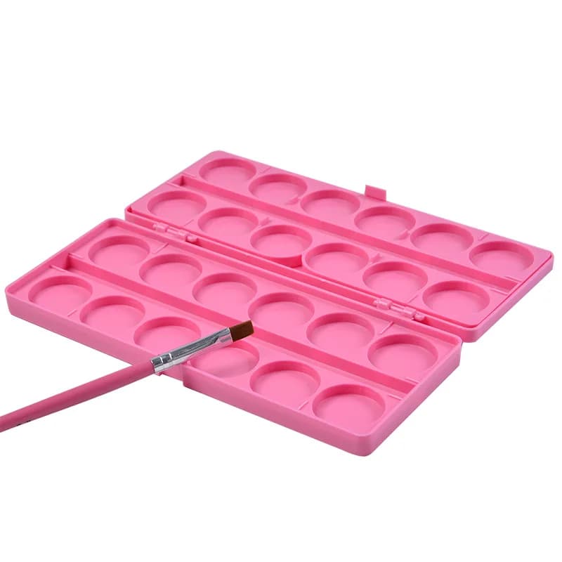 1pc 24 Grids Nail Art Color Palette Acrylic Gel Polish Holder Drawing Color Paint Dish Glue Display Photo Tool T0573