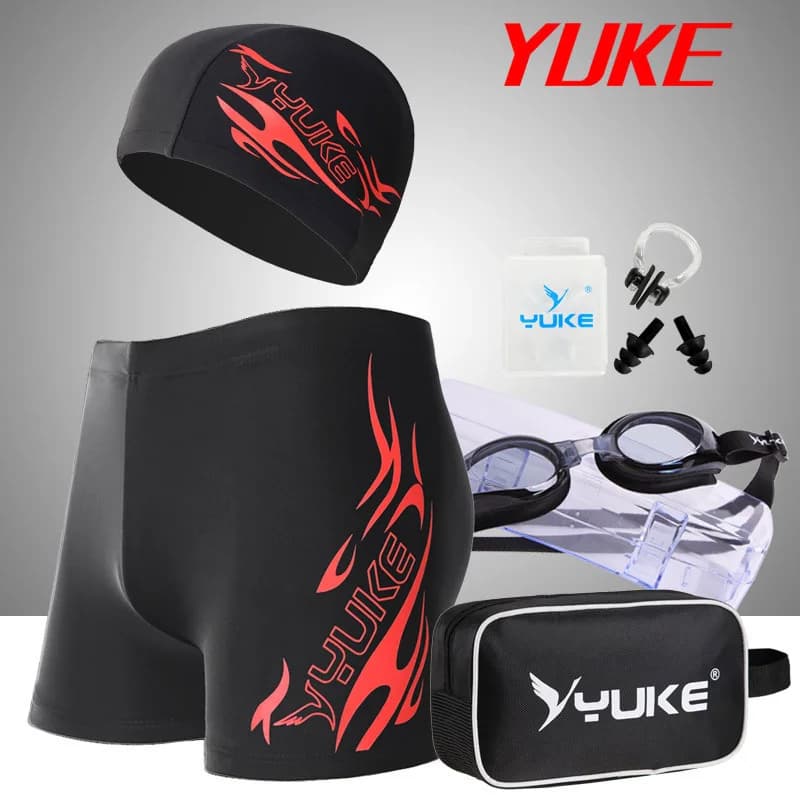 2019 Men's Print Swimwear Bathroom Mat Comfort Adults Quick Dry Swimwear Swimwear Bag Set Tronchi Hats Spa Swim Bath Costume